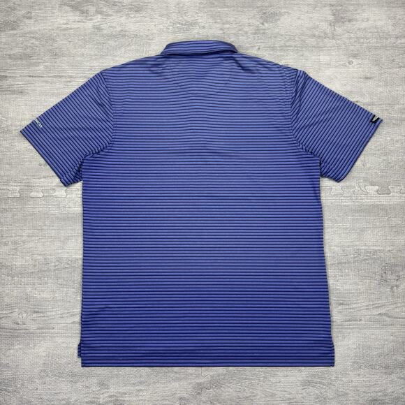 Straight Down Performance Polo Men’s Sz L Querencia Logo Golf Preppy Blue Purple - Picture 8 of 9